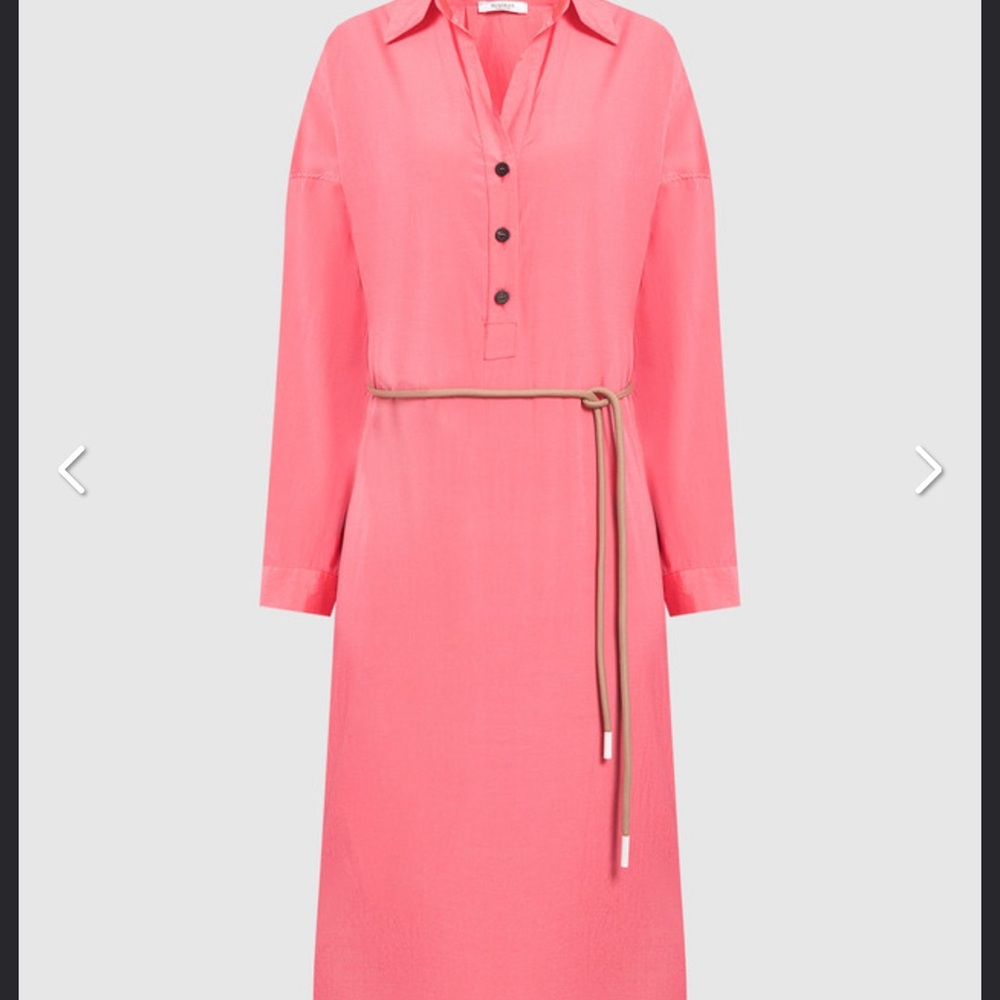 Peserico pink belted shirt dress